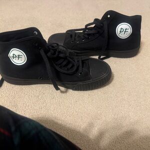 Black High-Top Sneakers with Logo